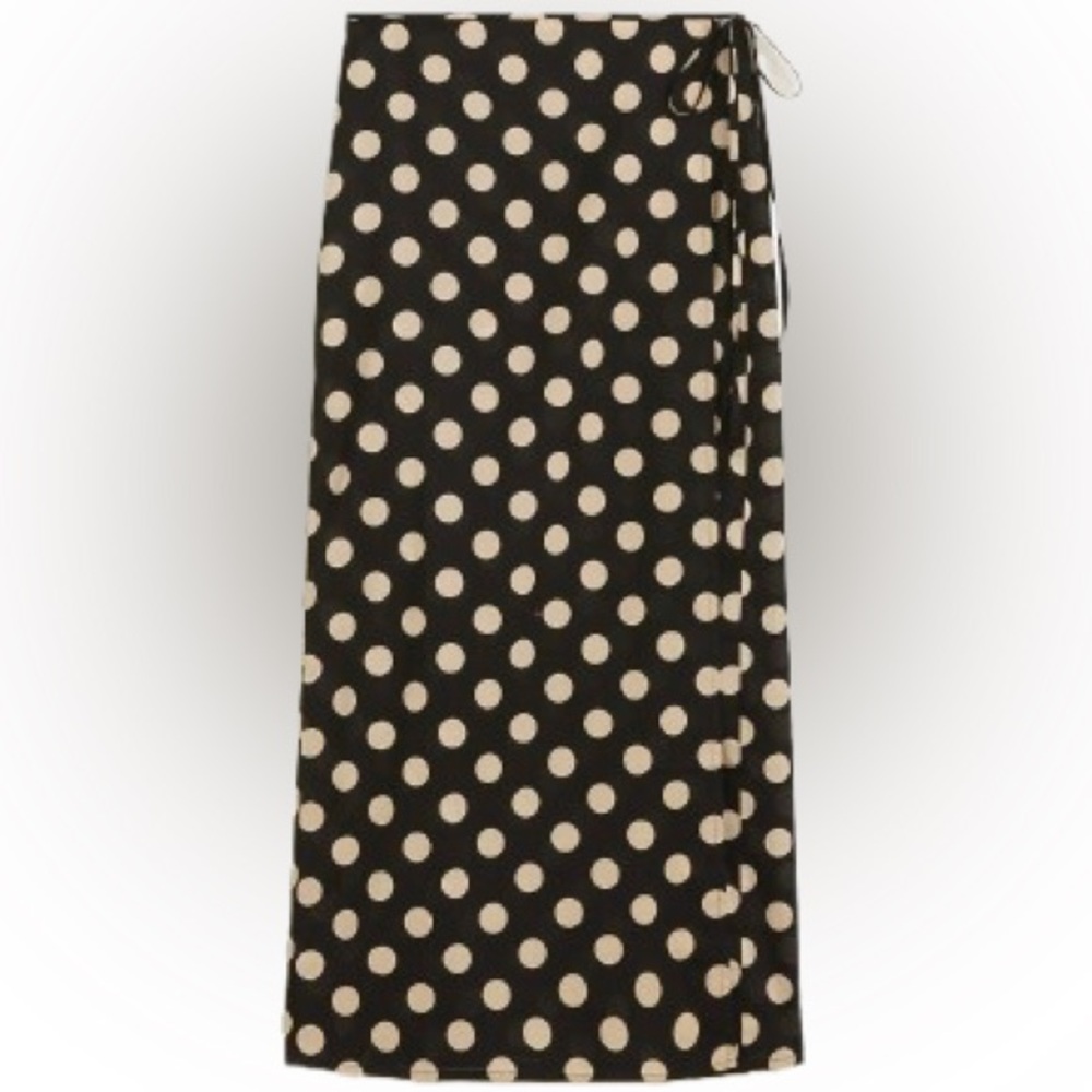 J.Crew Womens Black Side Tie Cotton Voule Skirt In Dot Print Size 2X Style BX637